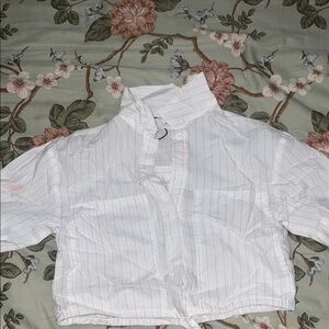 Zara Kids White and Pink Button Down Shirt